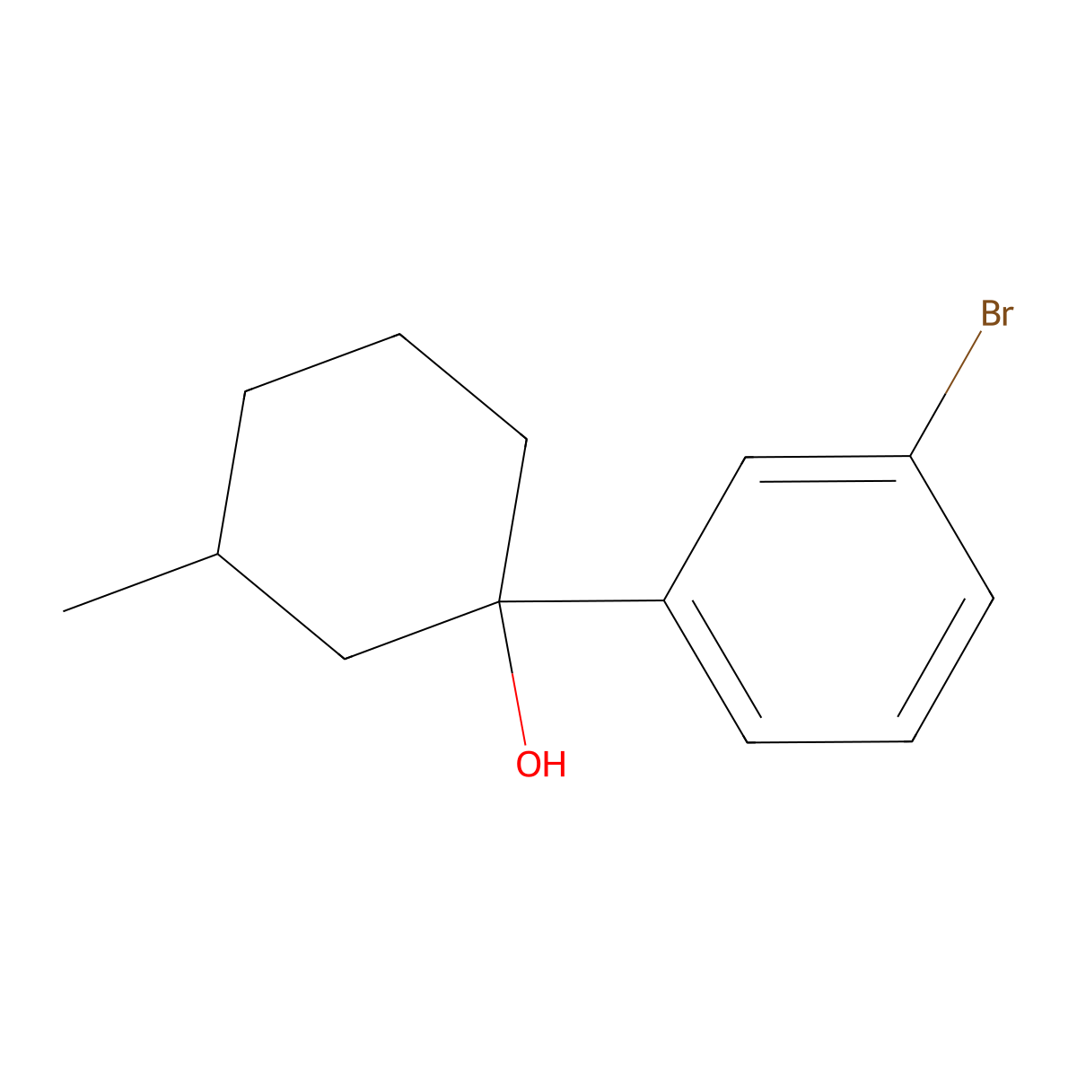 1-(3-Bromophenyl)-3-methylcyclohexan-1-ol molecular structure, CAS 2024487-01-0