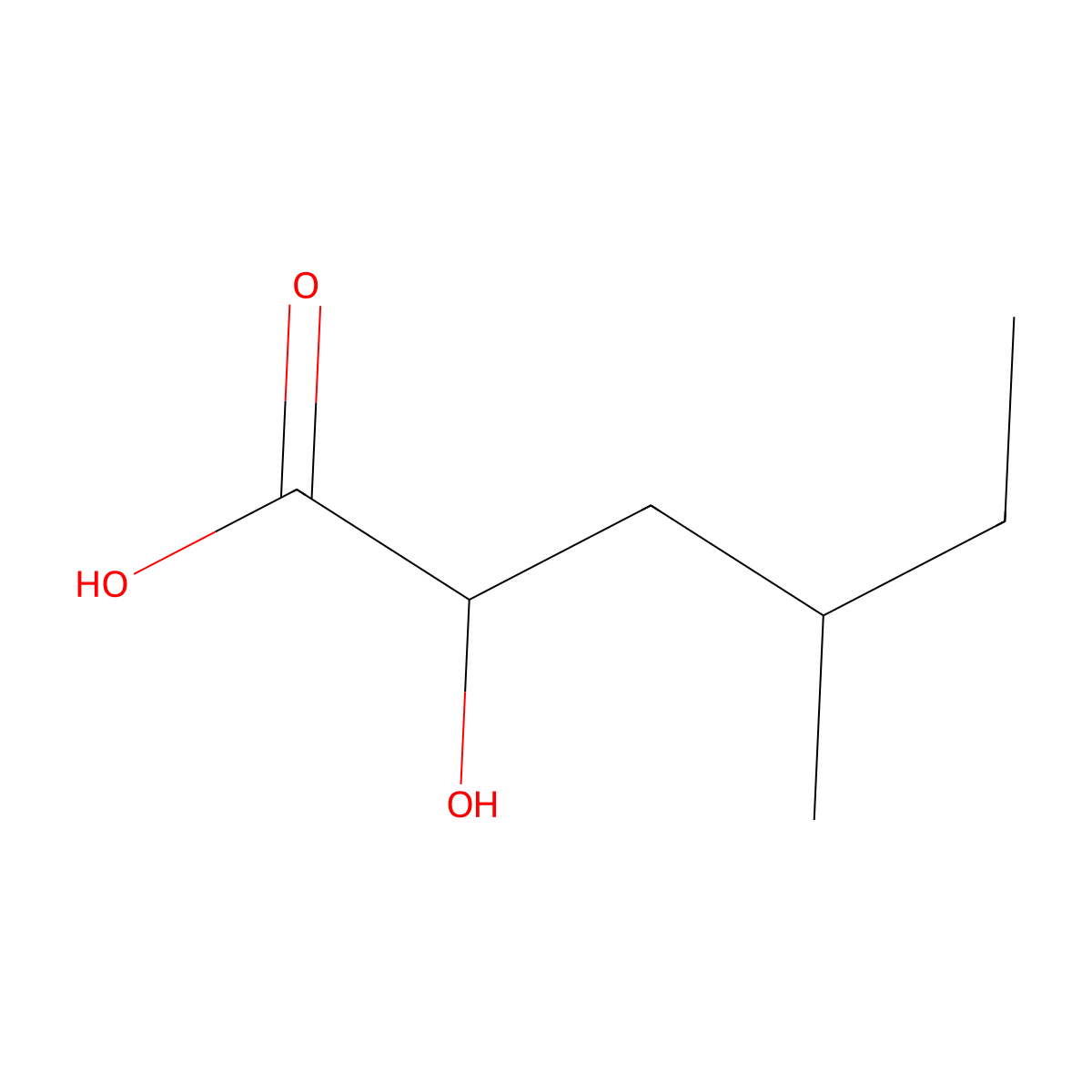 2-Hydroxy-4-methylhexanoic acid molecular structure, CAS 20245-49-2