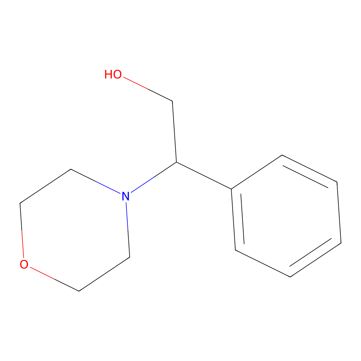 2-Morpholin-4-yl-2-phenylethanol molecular structure, CAS 20245-73-2