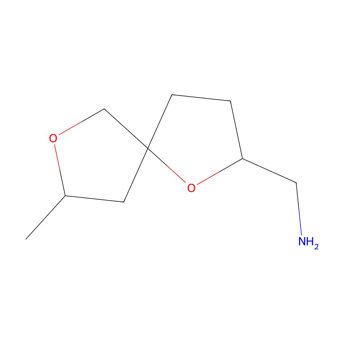 {8-Methyl-1,7-dioxaspiro[4.4]nonan-2-yl}methanamine molecular structure, CAS 2024532-03-2