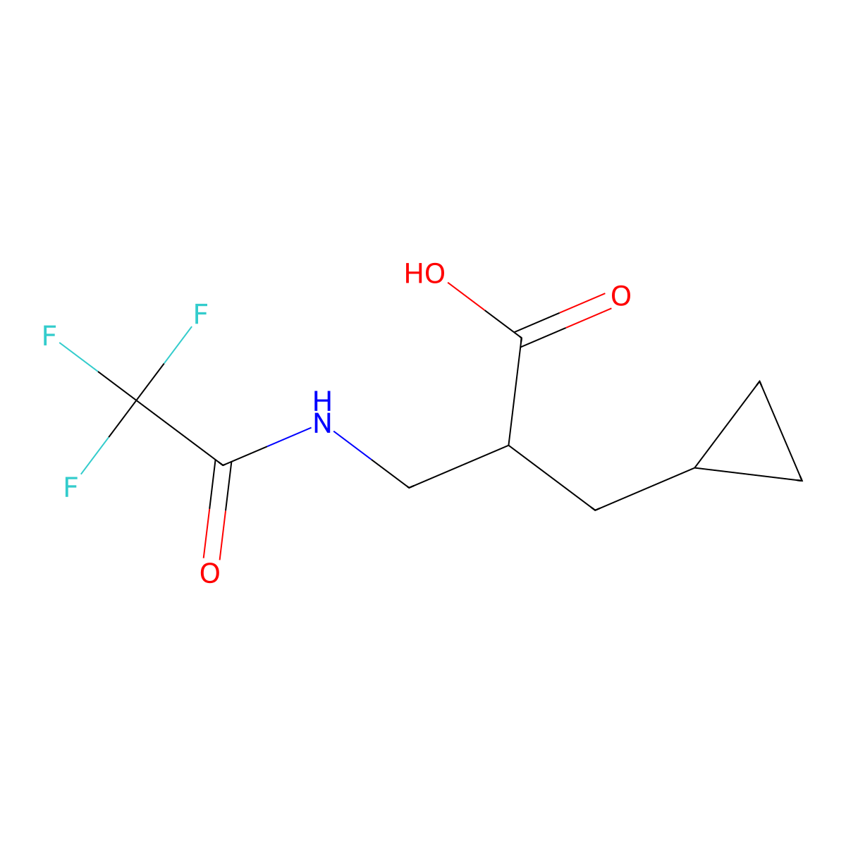 2-(Cyclopropylmethyl)-3-(trifluoroacetamido)propanoic acid molecular structure, CAS 2024551-45-7