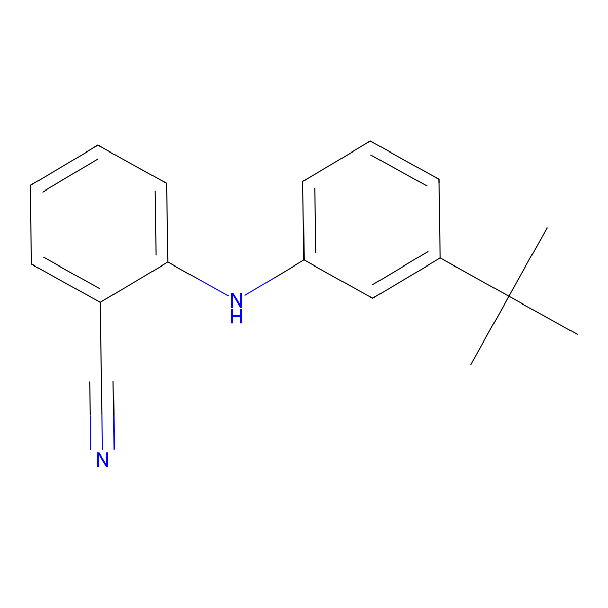 2-((3-(Tert-butyl)phenyl)amino)benzonitrile molecular structure, CAS 2024554-36-5