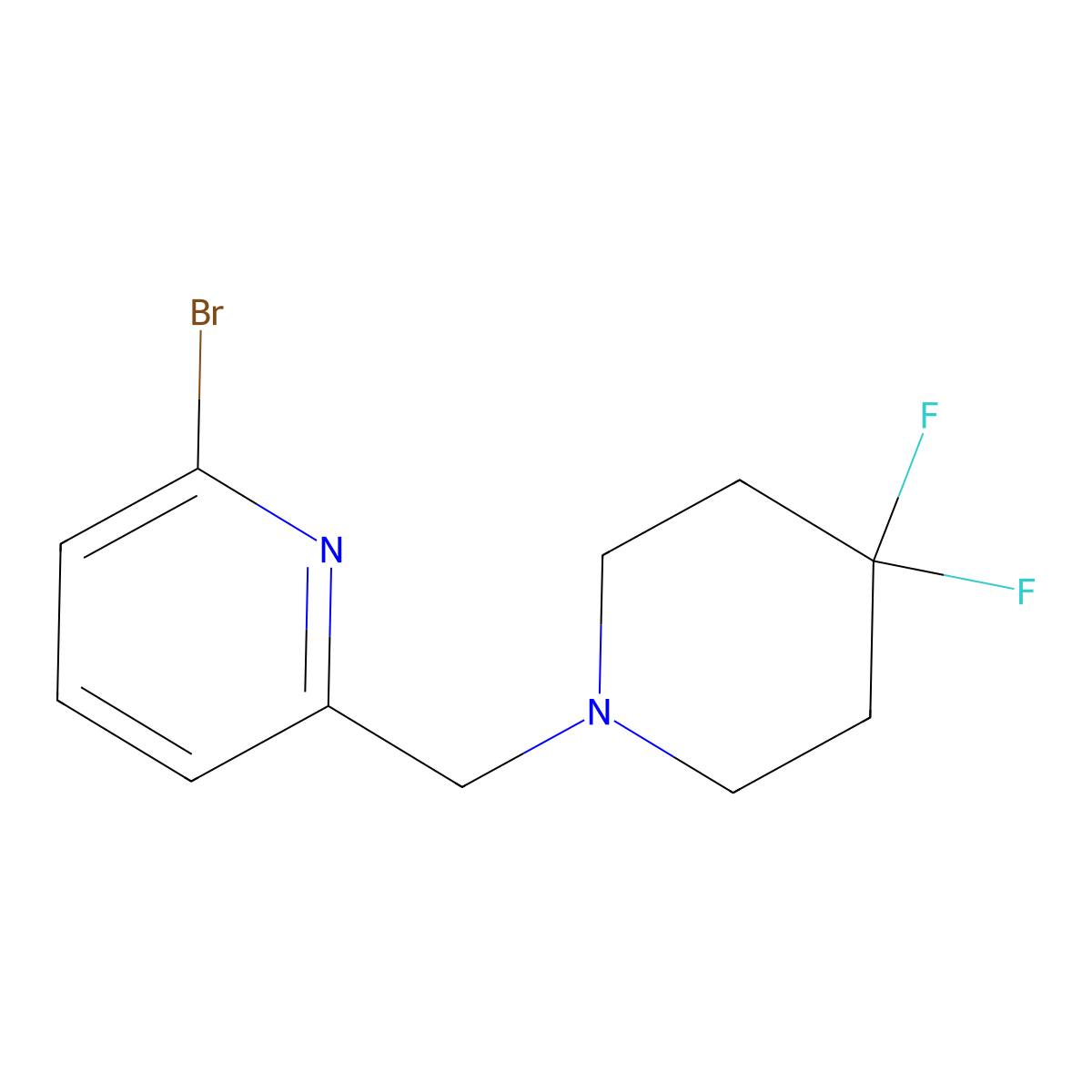 2-Bromo-6-(4,4-difluoropiperidin-1-ylmethyl)-pyridine molecular structure, CAS 2024560-45-8