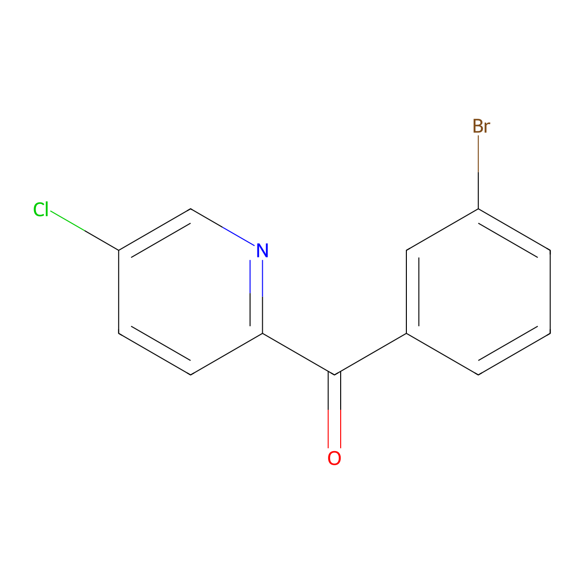 (3-Bromophenyl)(5-chloropyridin-2-yl)methanone molecular structure, CAS 2024594-54-3