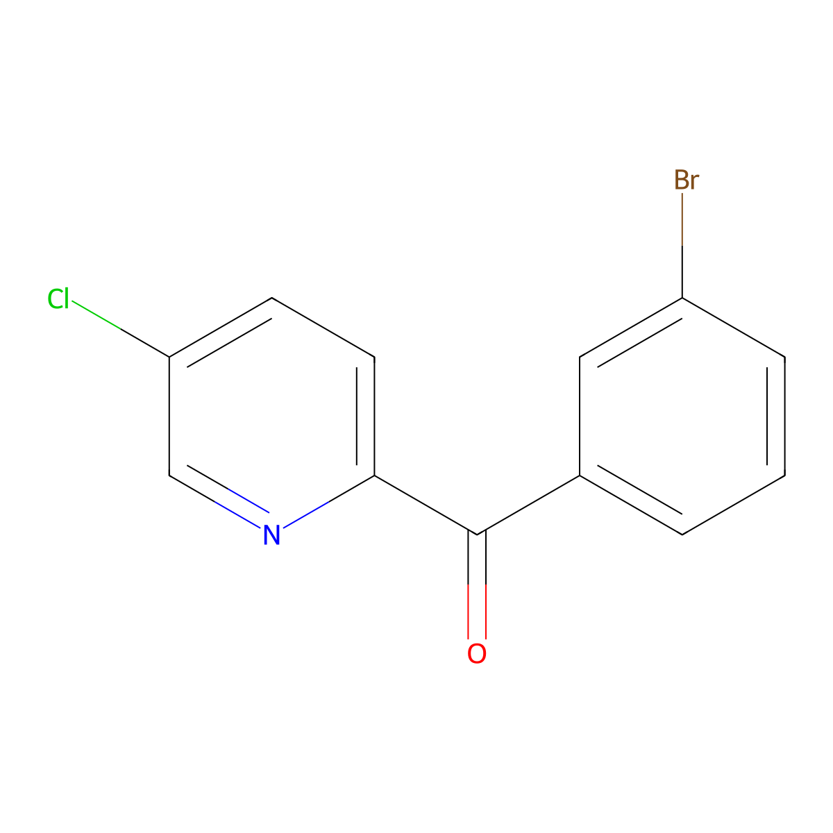 (3-Bromophenyl)(5-chloropyridin-2-yl)methanone molecular structure, CAS 2024594-54-3