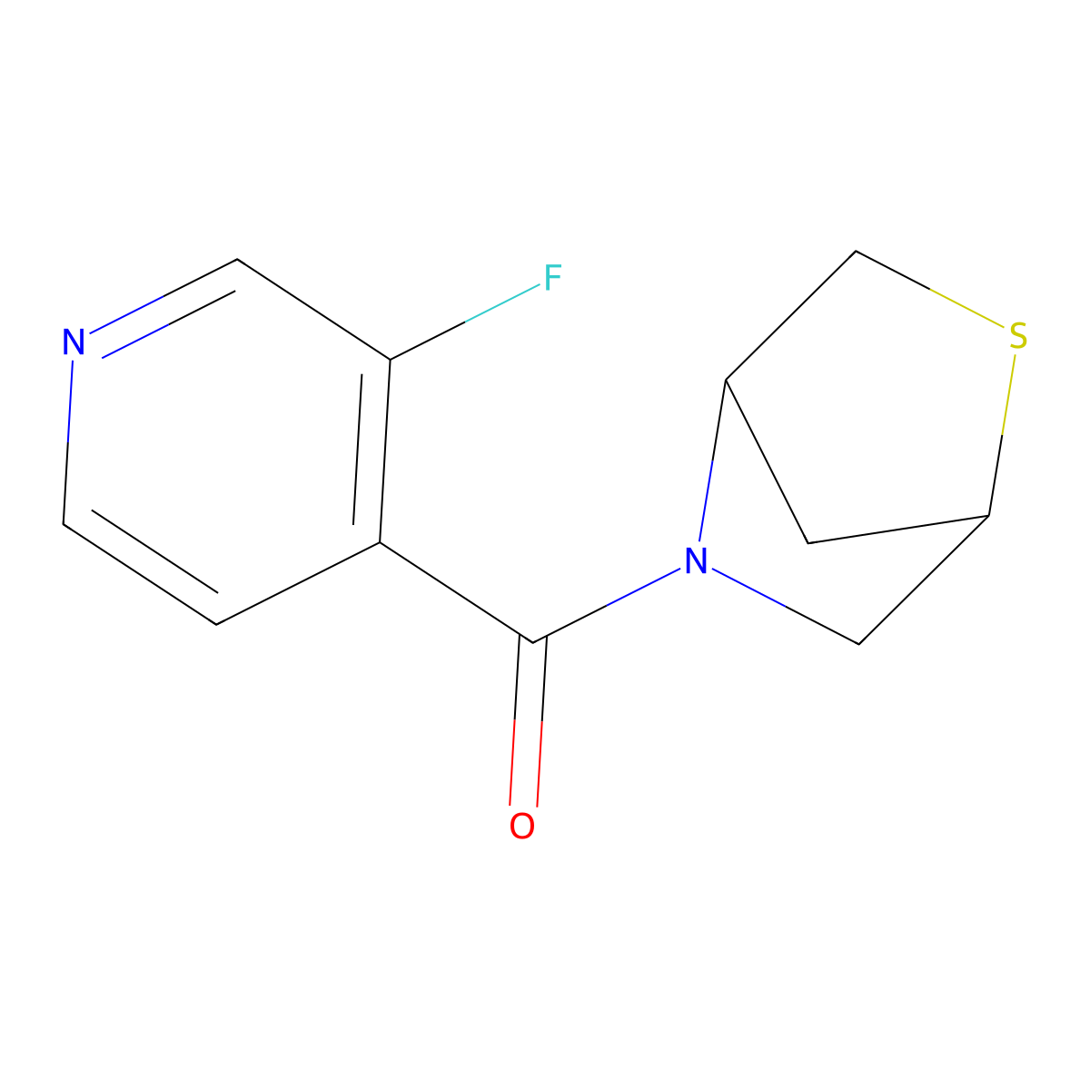 2-Thia-5-azabicyclo[2.2.1]heptan-5-yl(3-fluoropyridin-4-yl)methanone molecular structure, CAS 2024733-91-1