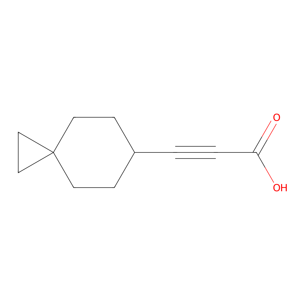 3-Spiro[2.5]octan-6-ylprop-2-ynoic acid molecular structure, CAS 2024748-05-6