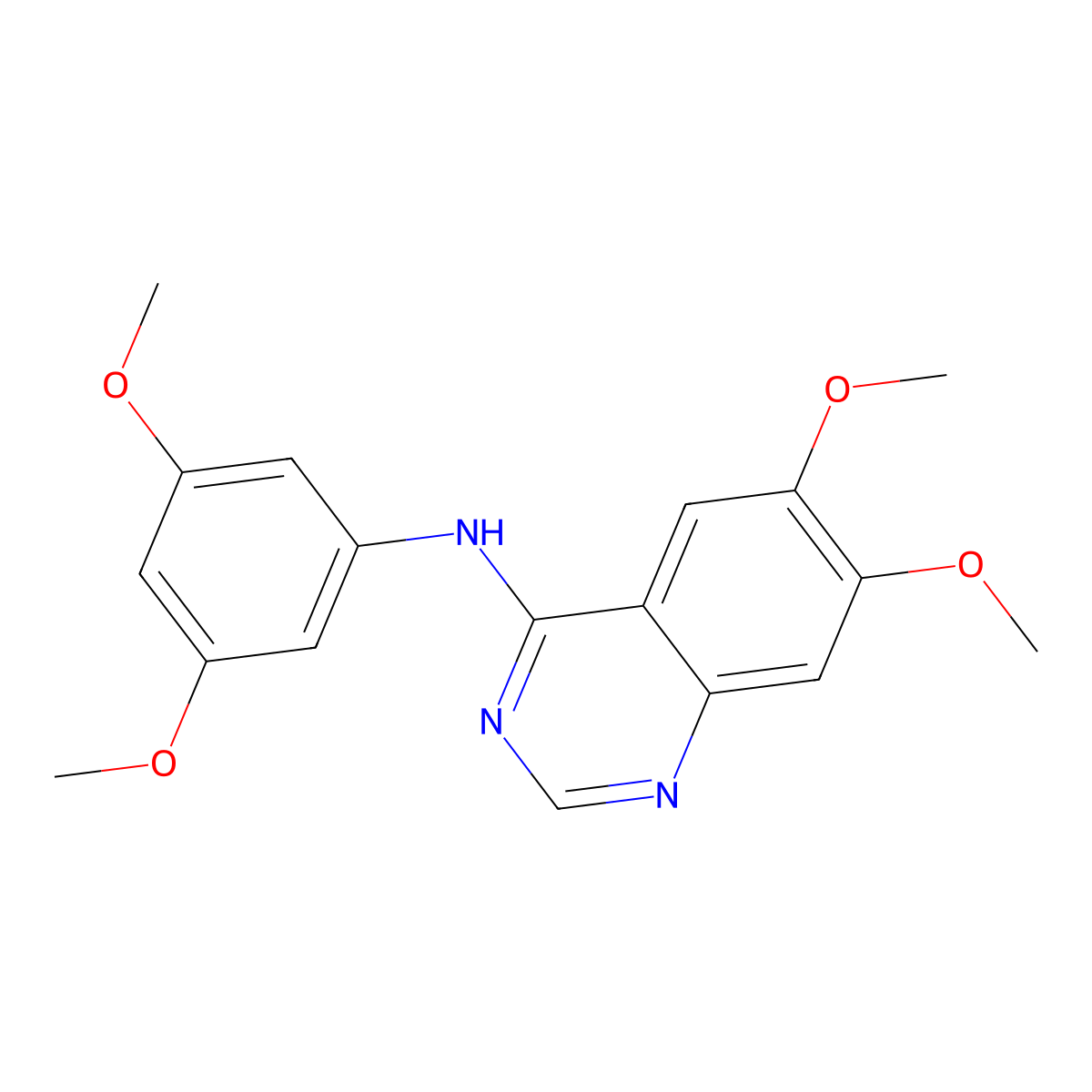 N-(3,5-dimethoxyphenyl)-6,7-dimethoxyquinazolin-4-amine molecular structure, CAS 202475-51-2