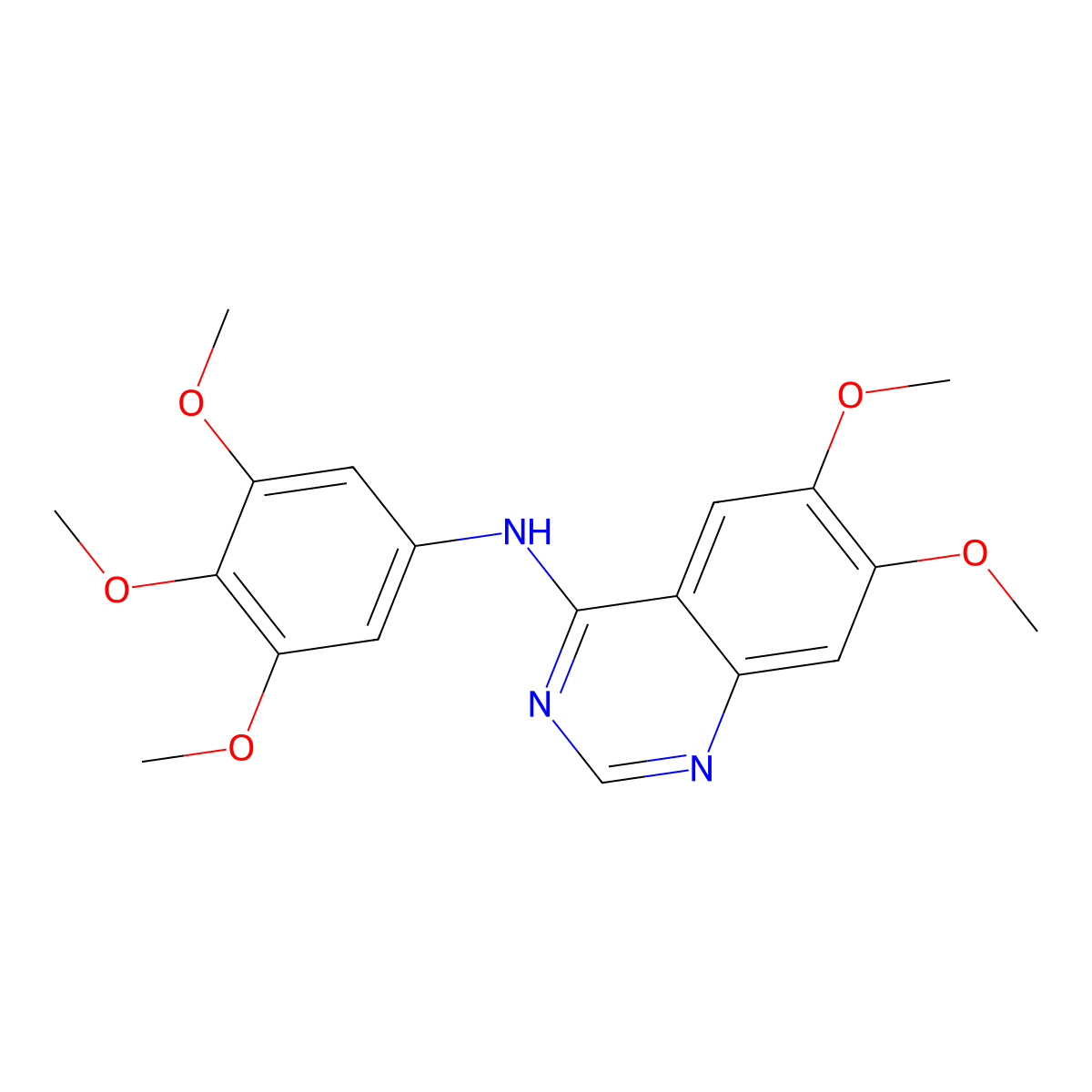 6,7-dimethoxy-N-(3,4,5-trimethoxyphenyl)quinazolin-4-amine molecular structure, CAS 202475-54-5
