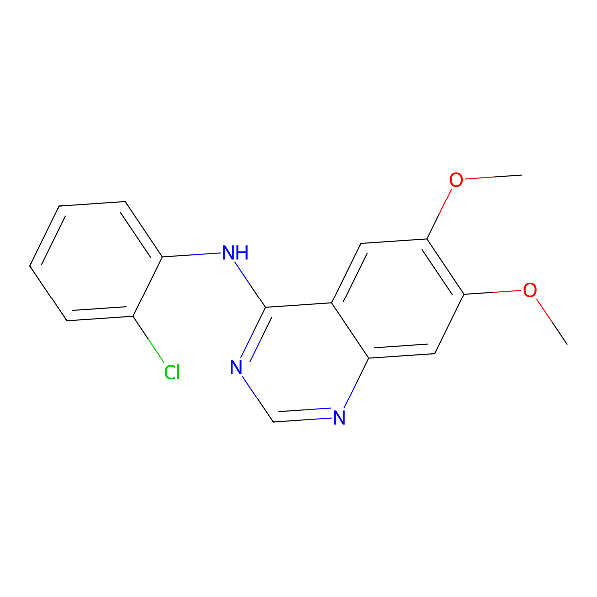 N-(2-chlorophenyl)-6,7-dimethoxyquinazolin-4-amine molecular structure, CAS 202475-57-8