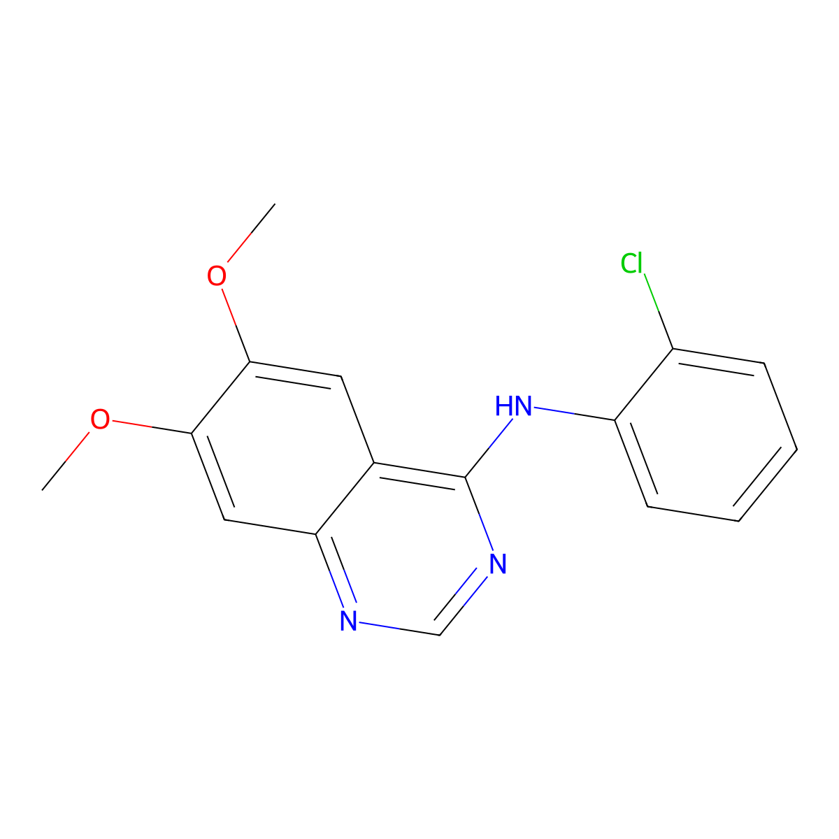 N-(2-chlorophenyl)-6,7-dimethoxyquinazolin-4-amine molecular structure, CAS 202475-57-8