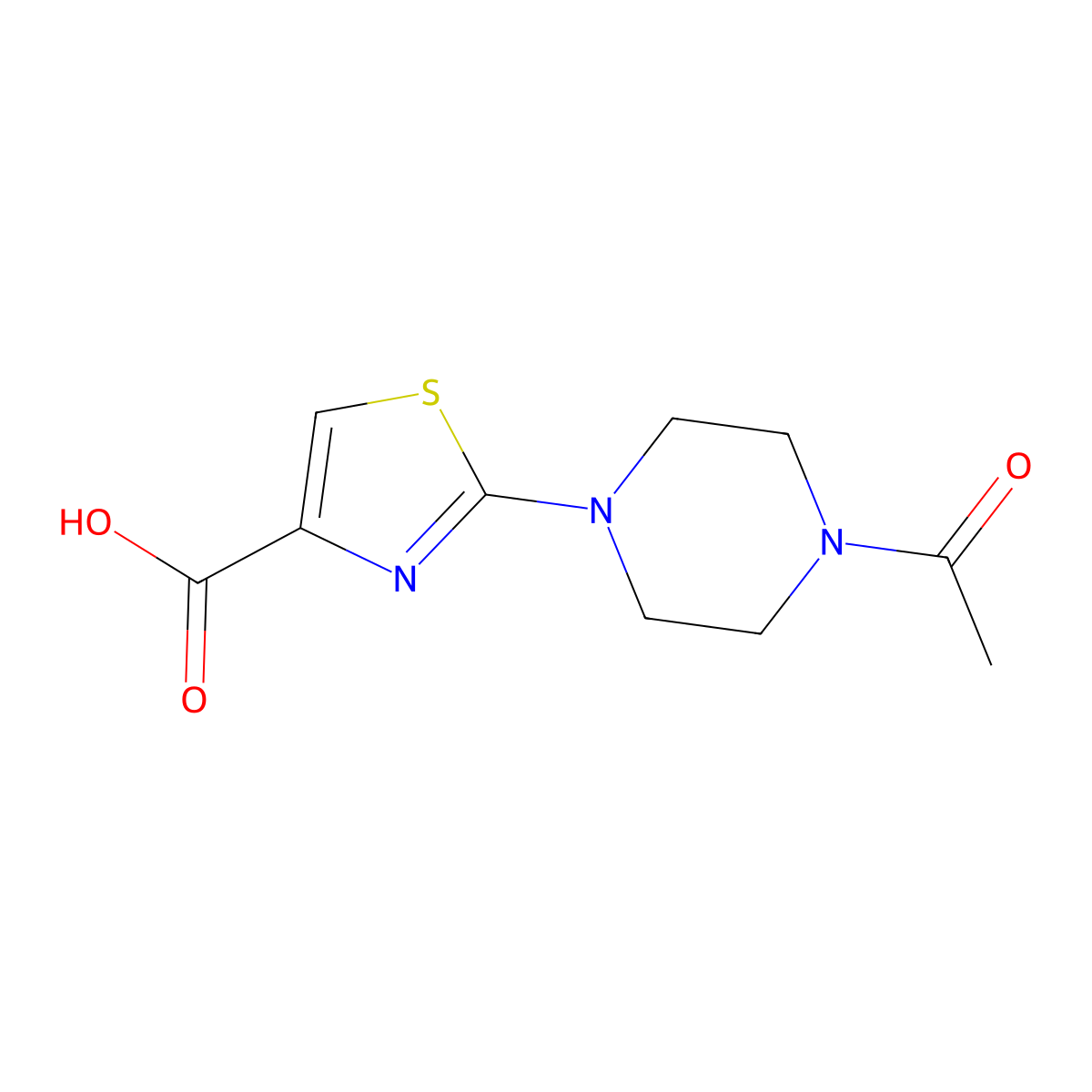 2-(4-Acetylpiperazin-1-yl)-1,3-thiazole-4-carboxylic acid molecular structure, CAS 2024787-15-1