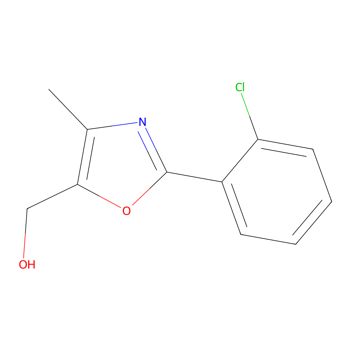 [2-(2-Chlorophenyl)-4-methyl-1,3-oxazol-5-yl]methanol molecular structure, CAS 2024796-73-2