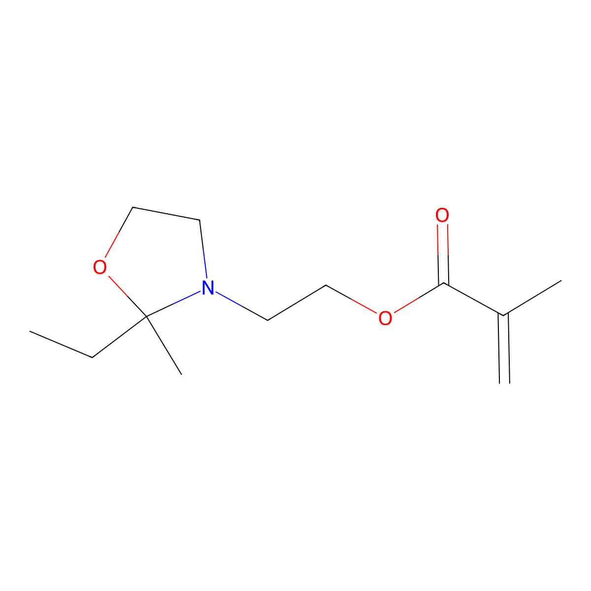 2-(2-Ethyl-2-methyl-3-oxazolidinyl)ethyl methacrylate molecular structure, CAS 20248-85-5