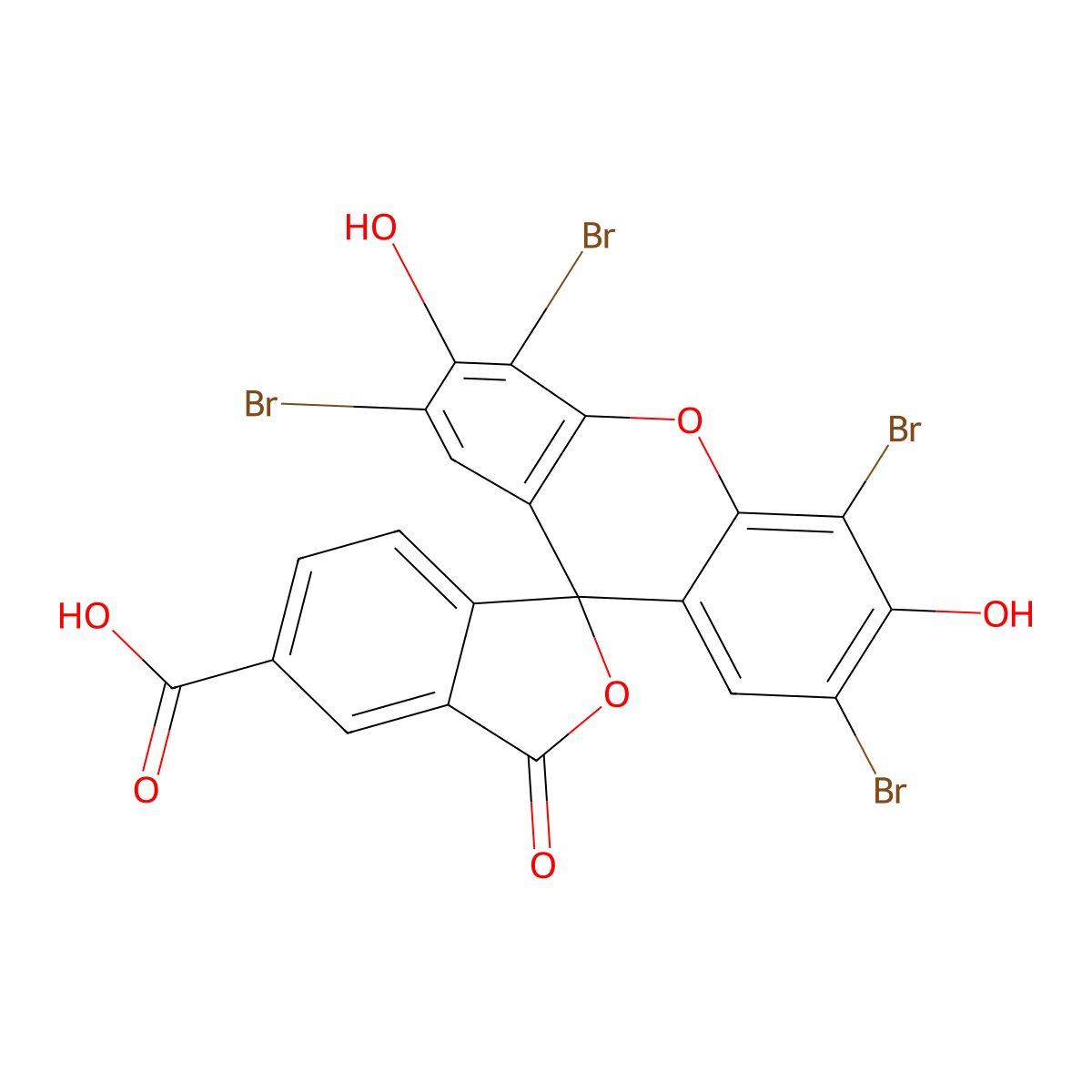 2',4',5',7'-Tetrabromo-3',6'-dihydroxy-3-oxo-3H-spiro[isobenzofuran-1,9'-xanthene]-5-carboxylic acid molecular structure, CAS 202480-98-6