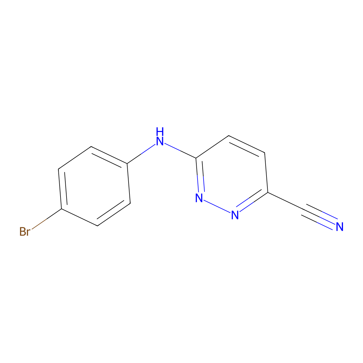 6-[(4-Bromophenyl)amino]pyridazine-3-carbonitrile molecular structure, CAS 2024873-41-2