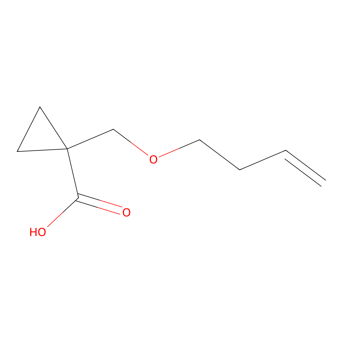 1-[(But-3-en-1-yloxy)methyl]cyclopropane-1-carboxylic acid molecular structure, CAS 2024873-56-9