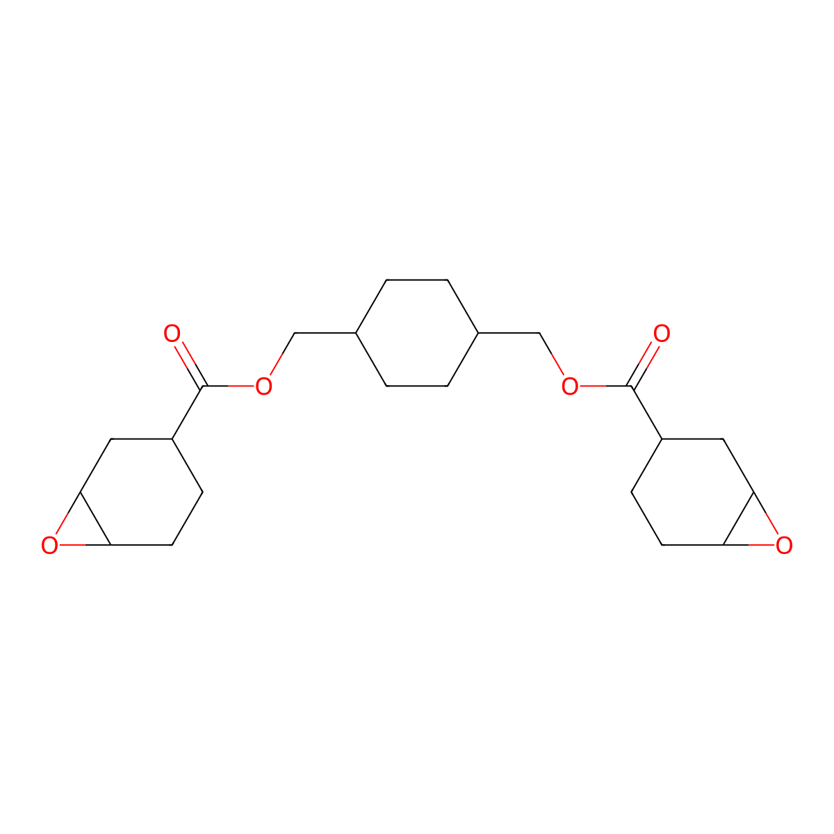 1,4-Cyclohexanedimethanol bis(3,4-epoxycyclohexanecarboxylate) molecular structure, CAS 20249-12-1