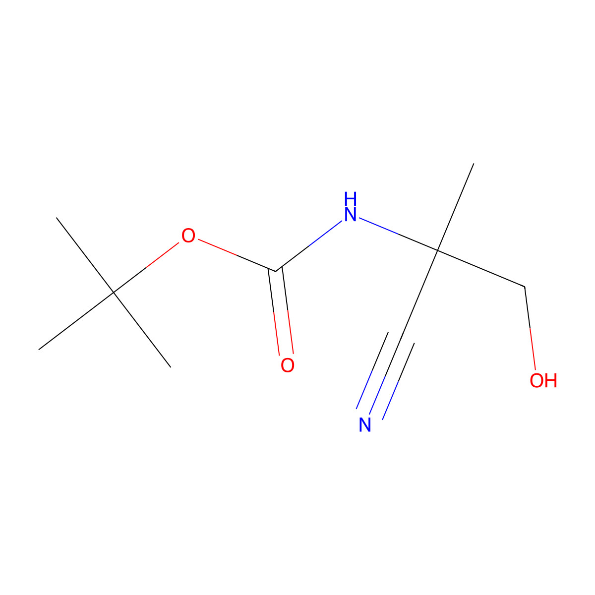 tert-butyl N-(1-cyano-2-hydroxy-1-methylethyl)carbamate molecular structure, CAS 2024906-33-8