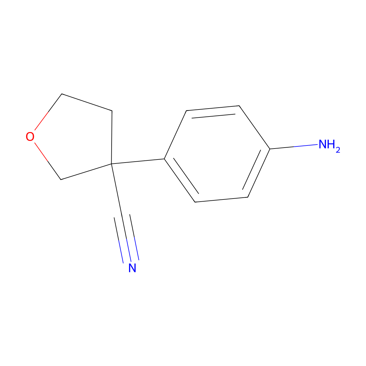 3-(4-Aminophenyl)oxolane-3-carbonitrile molecular structure, CAS 2024913-59-3