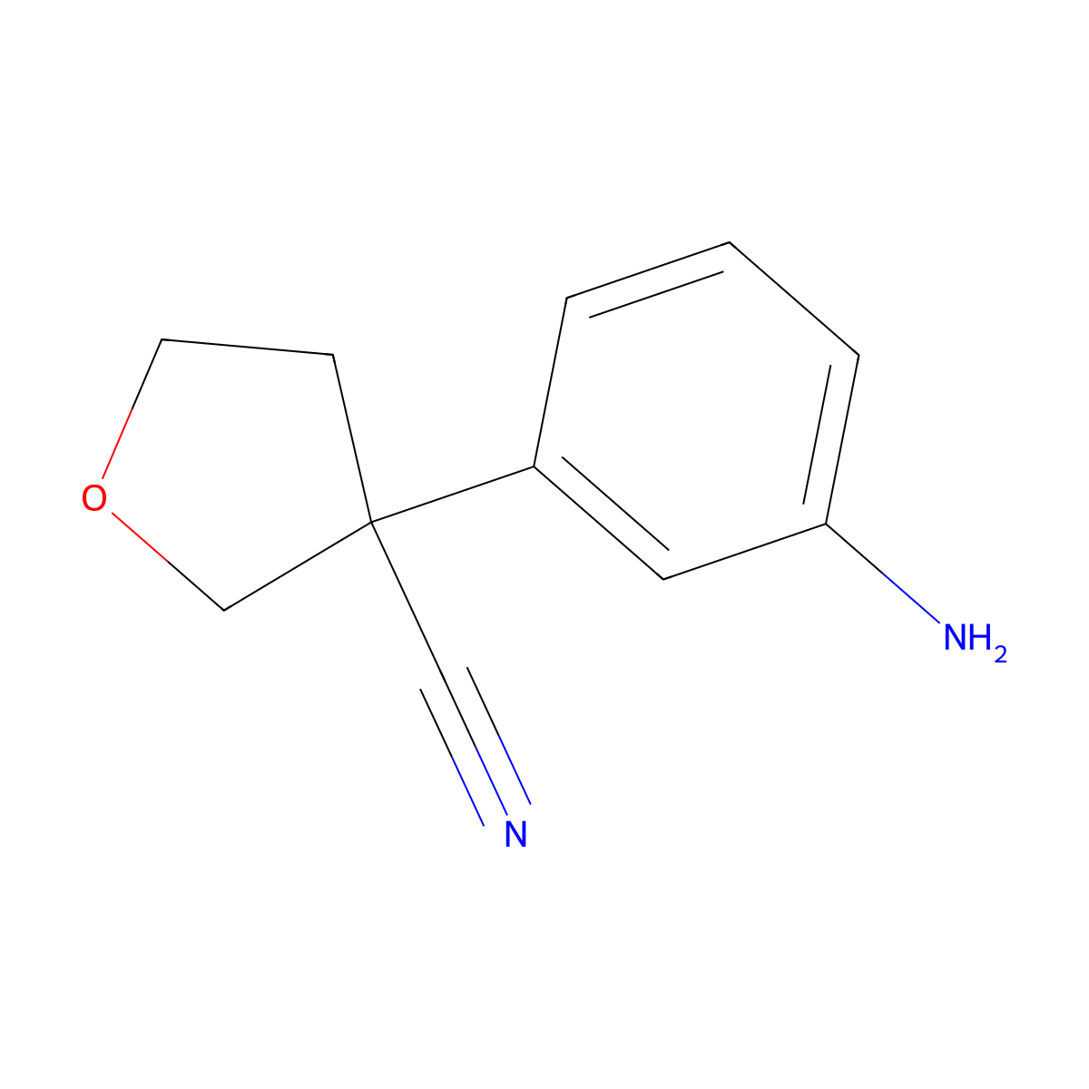 3-(3-Aminophenyl)tetrahydrofuran-3-carbonitrile molecular structure, CAS 2024922-68-5