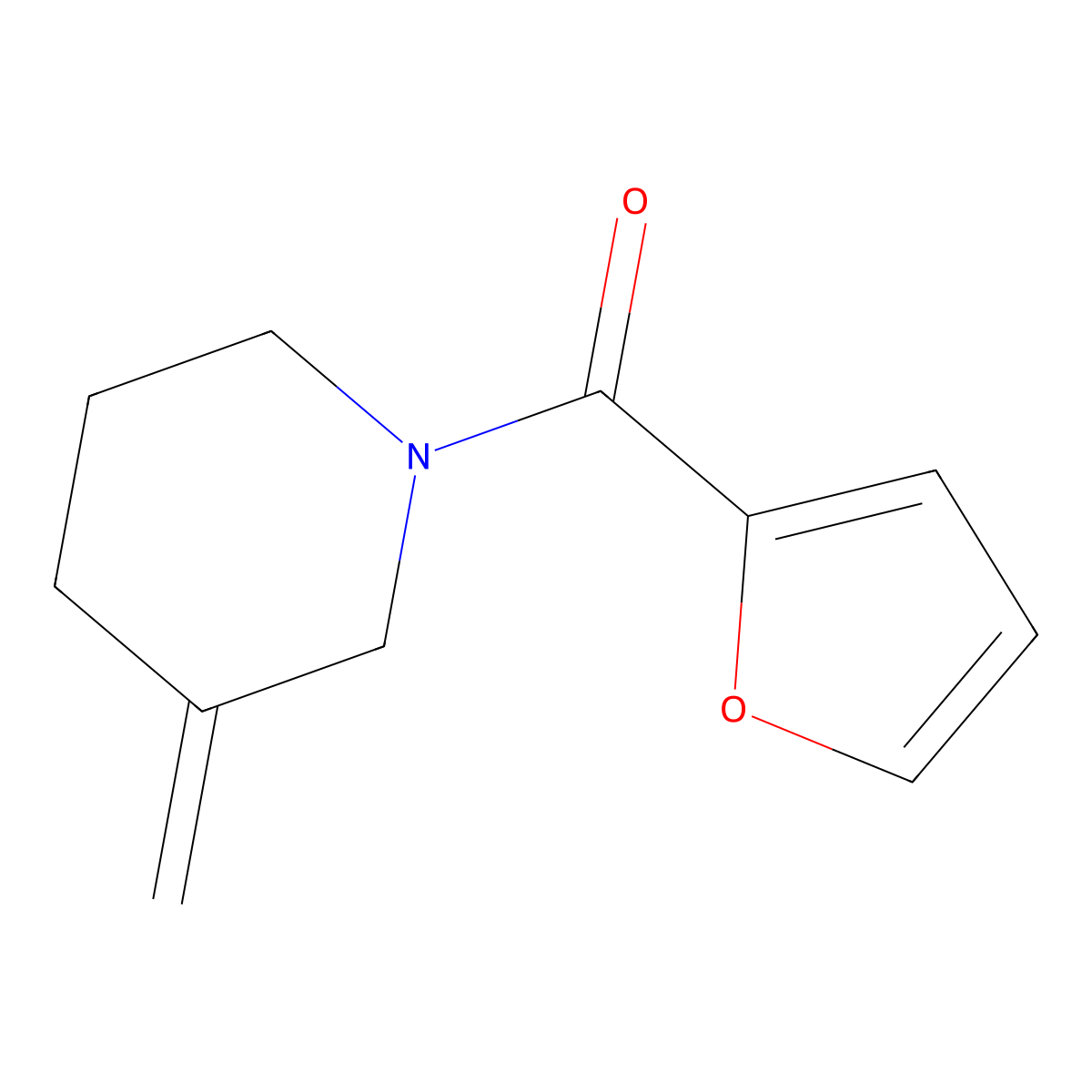 1-(Furan-2-carbonyl)-3-methylidenepiperidine molecular structure, CAS 2024930-81-0