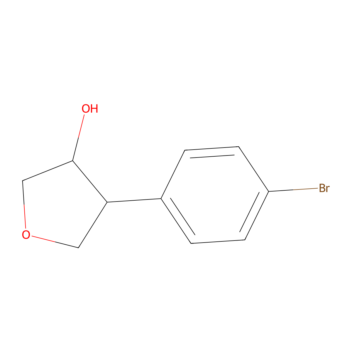 4-(4-Bromophenyl)oxolan-3-ol molecular structure, CAS 2024960-64-1