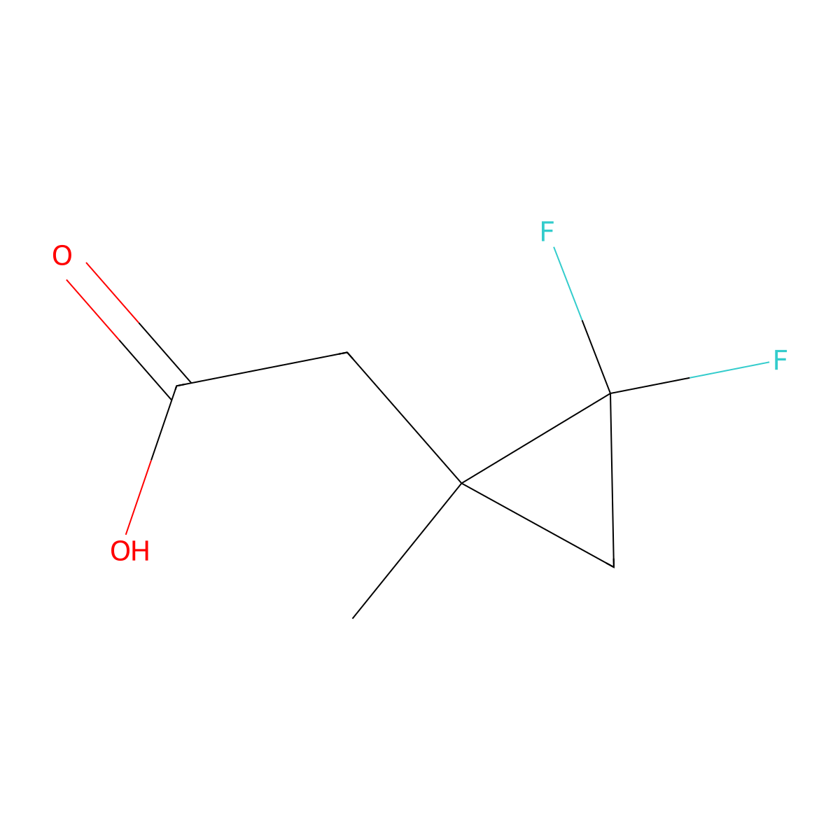 2-(2,2-Difluoro-1-methylcyclopropyl)acetic acid molecular structure, CAS 2025009-34-9