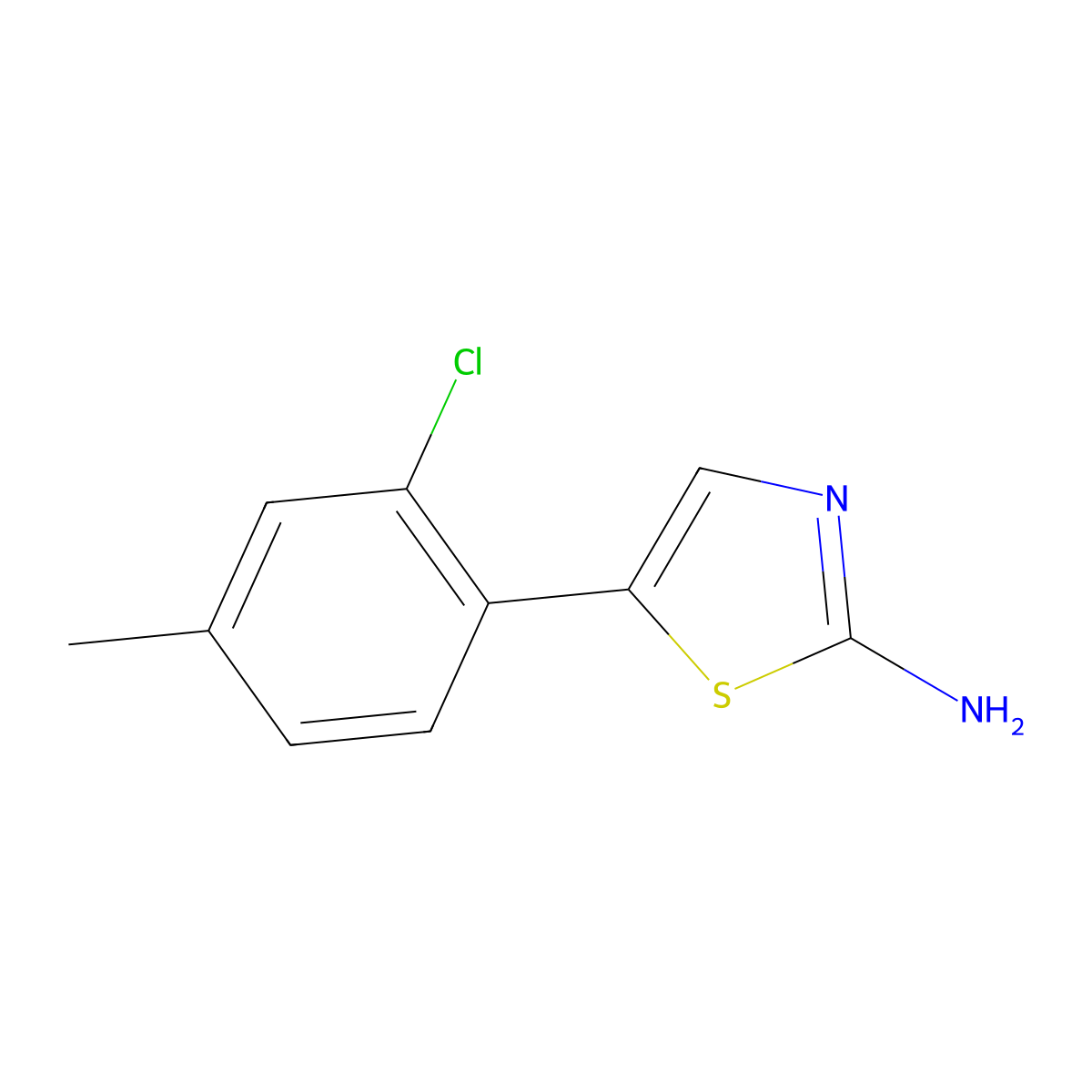 5-(2-Chloro-4-methylphenyl)thiazol-2-amine molecular structure, CAS 2025040-47-3
