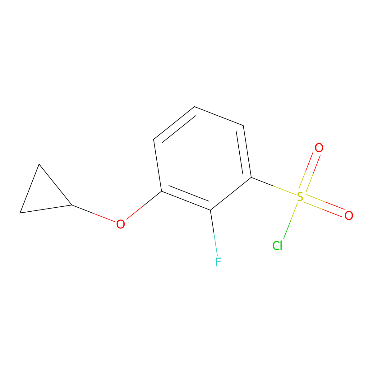 3-Cyclopropoxy-2-fluorobenzene-1-sulfonyl chloride molecular structure, CAS 2025094-41-9