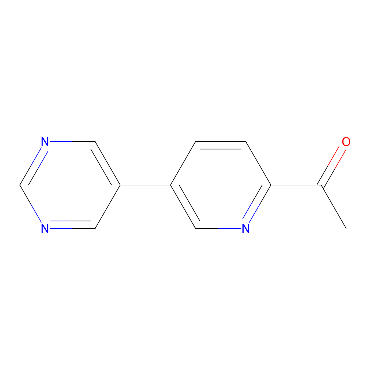 1-(5-(Pyrimidin-5-yl)pyridin-2-yl)ethanone molecular structure, CAS 2025155-09-1