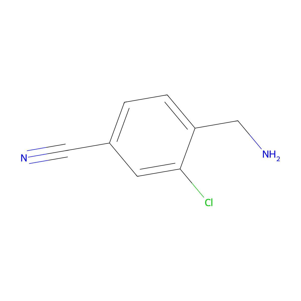 4-(Aminomethyl)-3-chlorobenzonitrile molecular structure, CAS 202521-97-9
