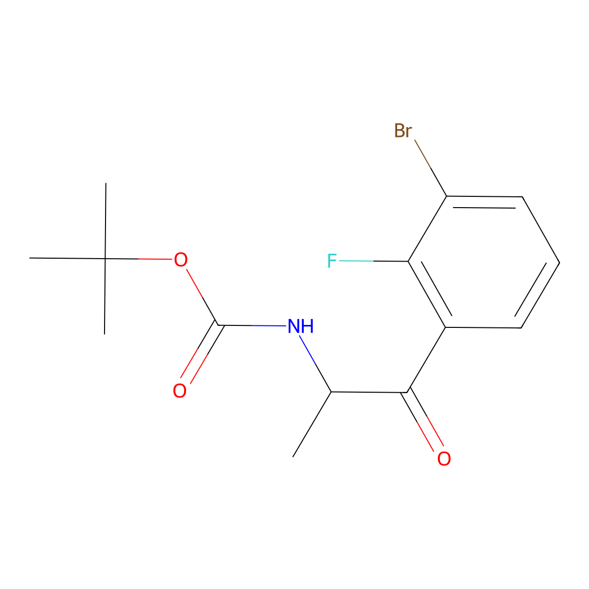 tert-butyl N-[1-(3-bromo-2-fluorophenyl)-1-oxopropan-2-yl]carbamate molecular structure, CAS 2025219-51-4