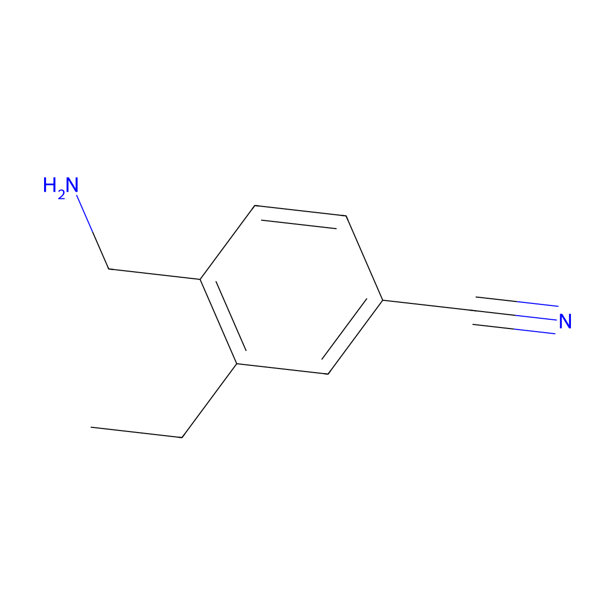4-(Aminomethyl)-3-ethylbenzonitrile molecular structure, CAS 202522-07-4
