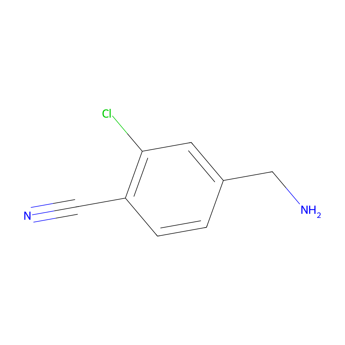 4-(Aminomethyl)-2-chlorobenzonitrile molecular structure, CAS 202522-15-4