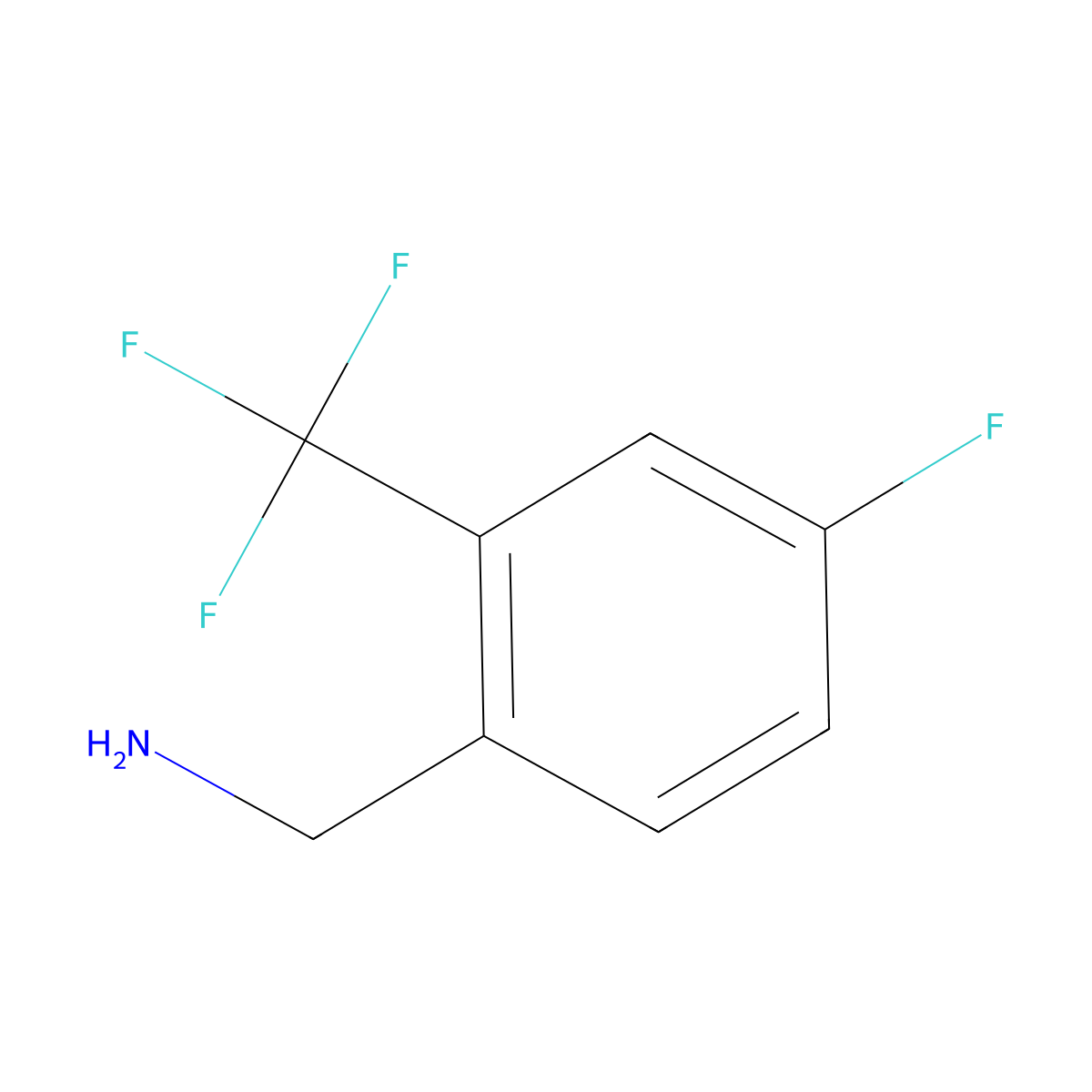 (4-Fluoro-2-(trifluoromethyl)phenyl)methanamine molecular structure, CAS 202522-22-3
