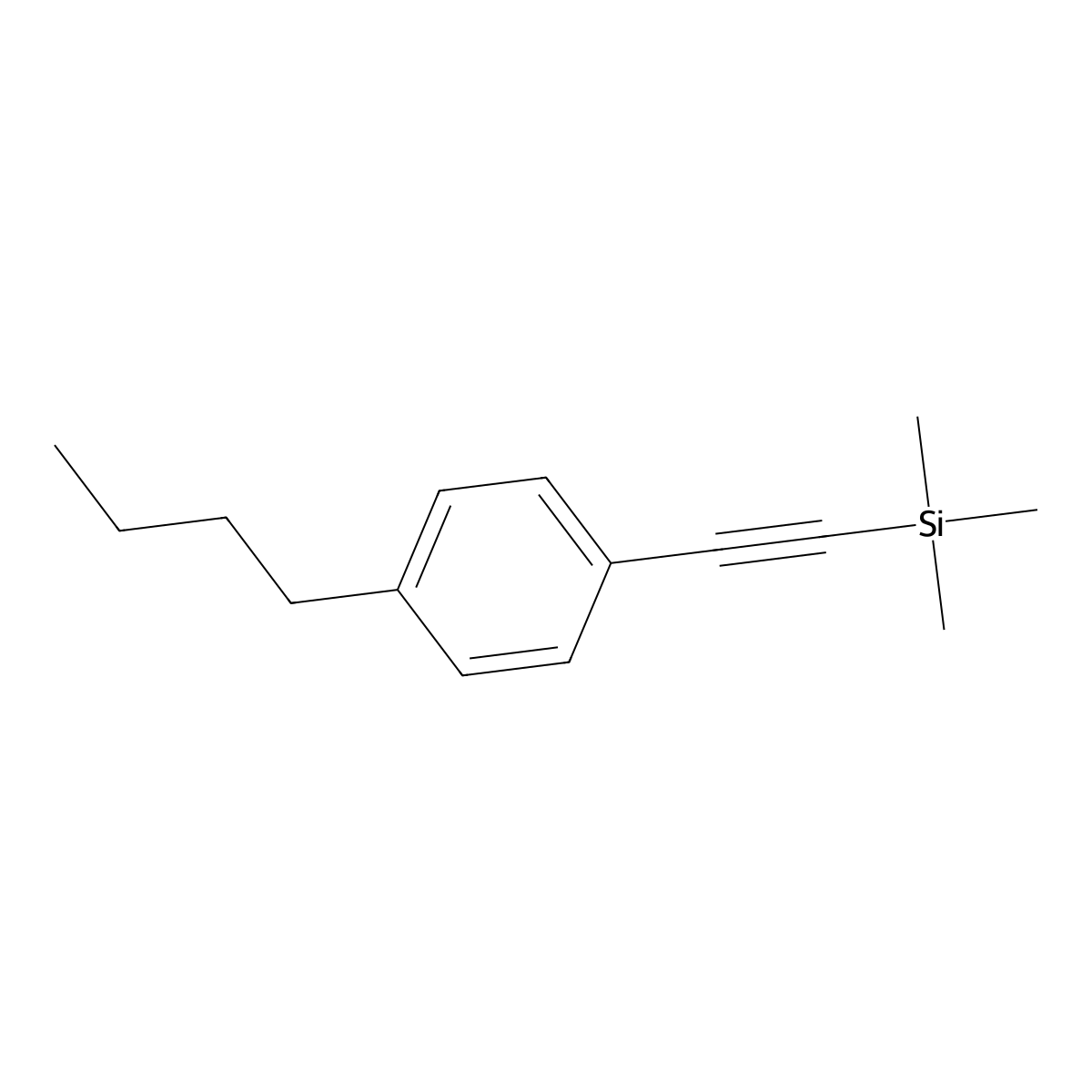 Silane, [(4-butylphenyl)ethynyl]trimethyl- molecular structure, CAS 202524-78-5