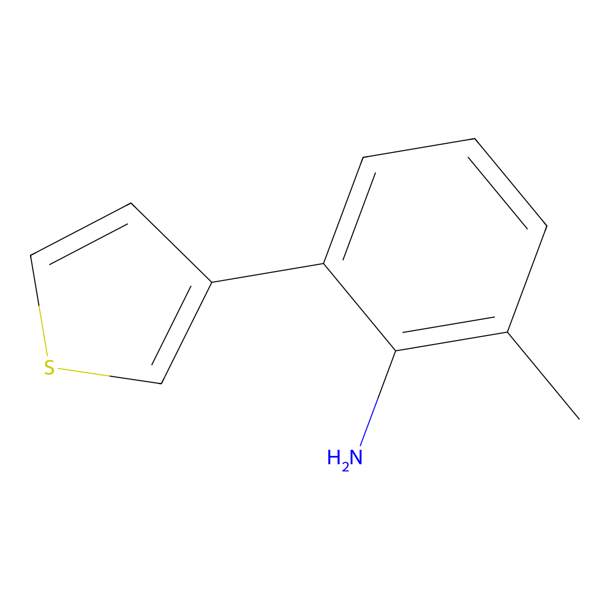 2-Methyl-6-(thiophen-3-yl)aniline molecular structure, CAS 2025266-21-9