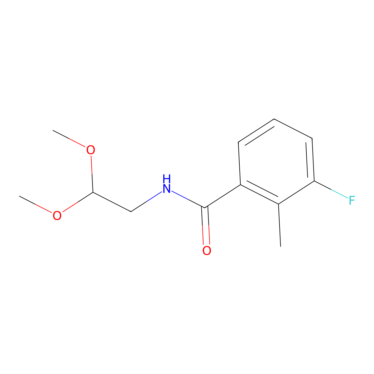 N-(2,2-Dimethoxyethyl)-3-fluoro-2-methylbenzamide molecular structure, CAS 2025279-89-2