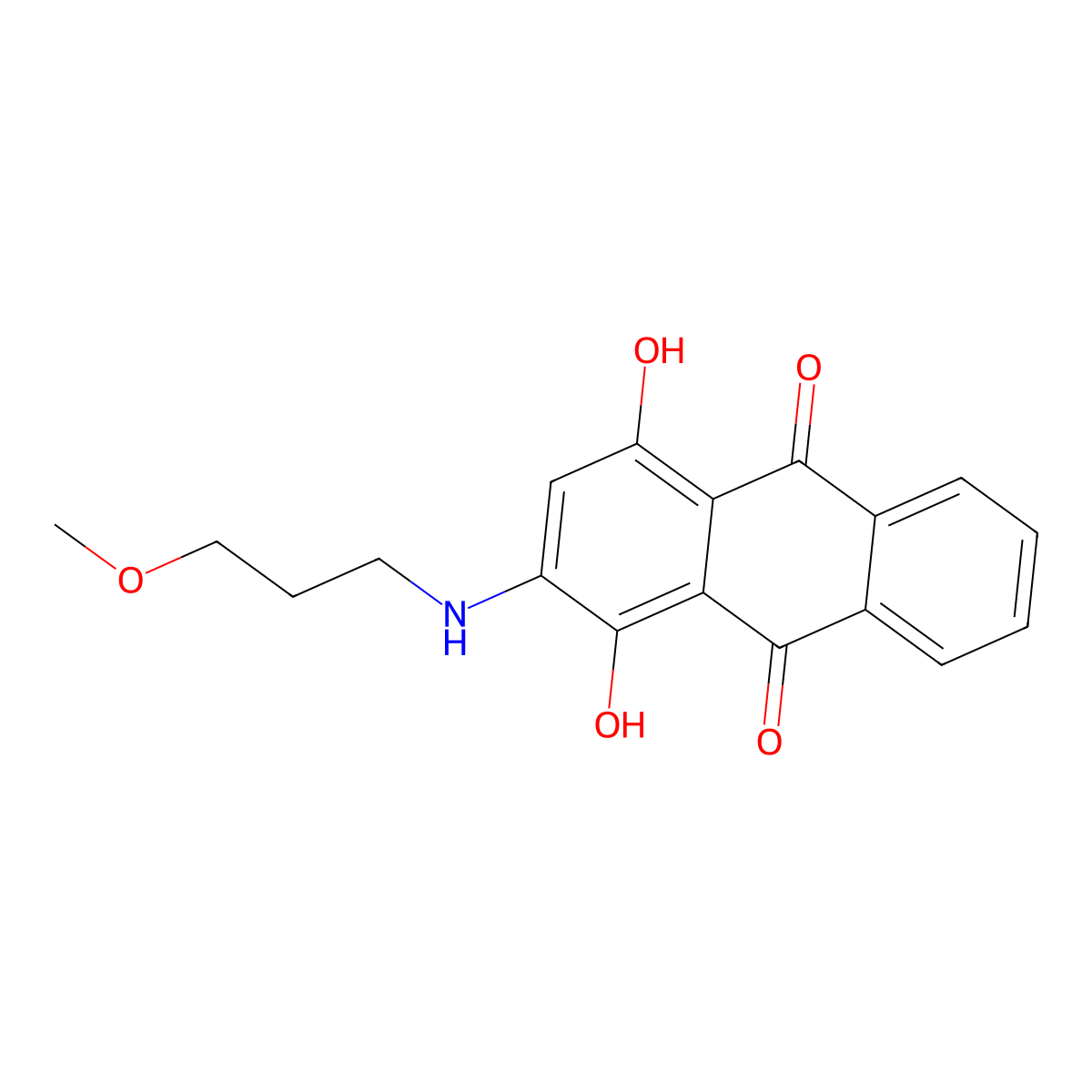 1,4-Dihydroxy-2-((3-methoxypropyl)amino)anthraquinone molecular structure, CAS 20253-60-5