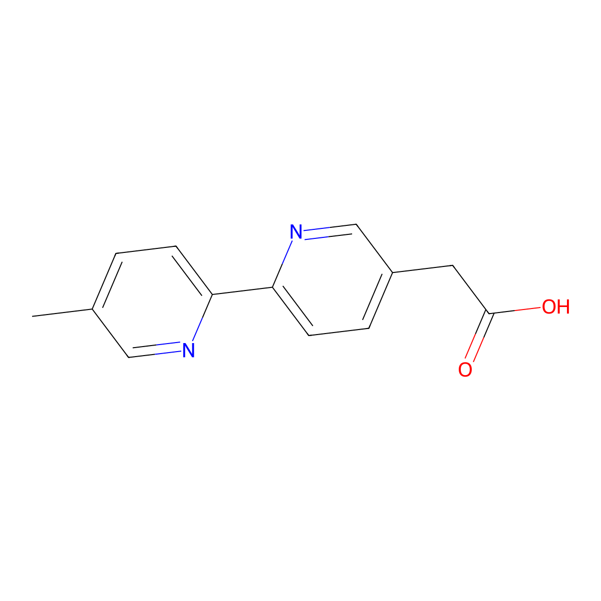 2-[6-(5-Methylpyridin-2-yl)pyridin-3-yl]aceticacid molecular structure, CAS 202530-91-4