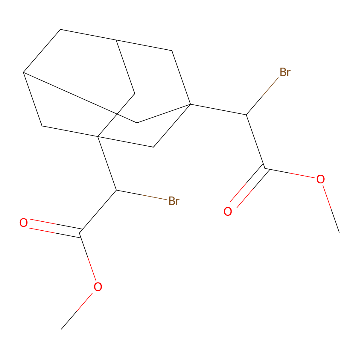 Methyl 2-bromo-2-[3-(1-bromo-2-methoxy-2-oxoethyl)-1-adamantyl]acetate molecular structure, CAS 202534-05-2