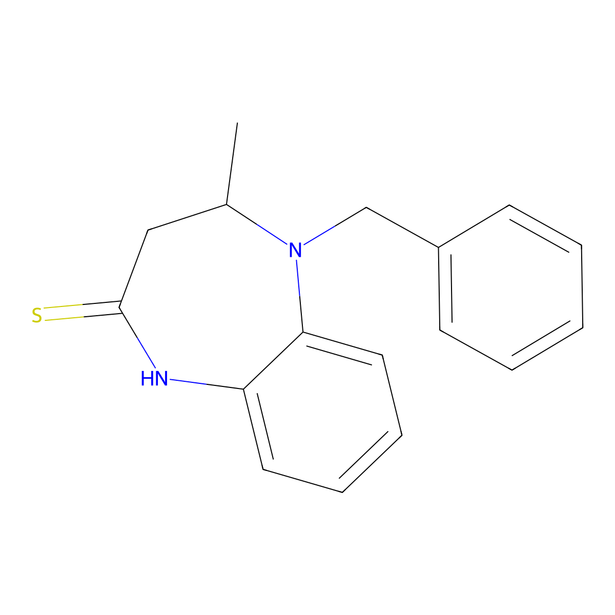 5-benzyl-4-methyl-1,3,4,5-tetrahydro-2H-1,5-benzodiazepine-2-thione molecular structure, CAS 202537-09-5