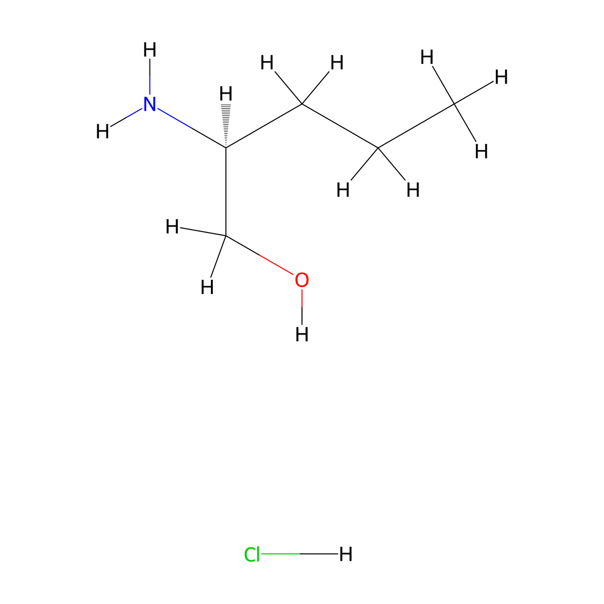 (S)-2-aminopentan-1-ol hydrochloride molecular structure, CAS 2025376-01-4
