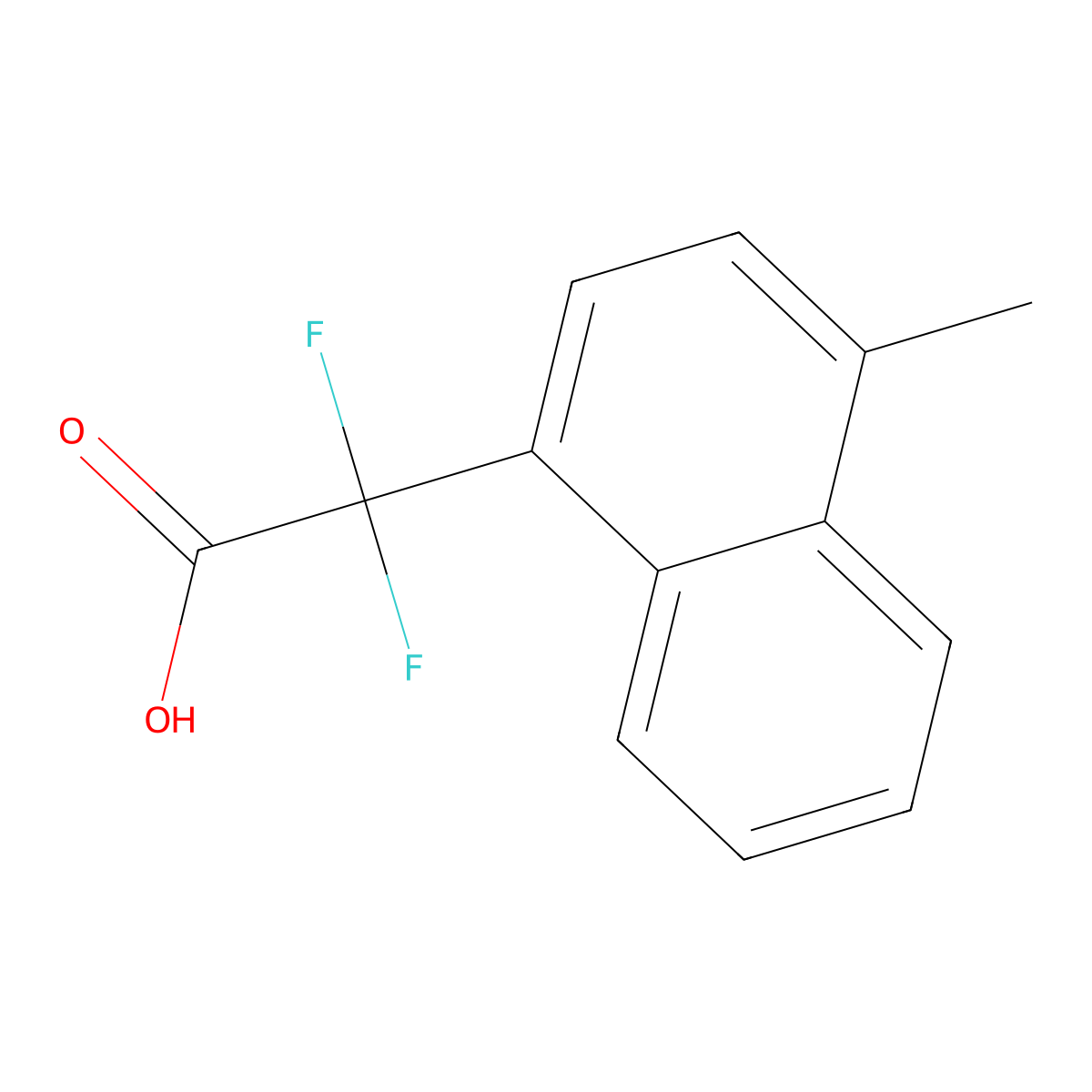 2,2-Difluoro-2-(4-methylnaphthalen-1-yl)acetic acid molecular structure, CAS 2025420-44-2