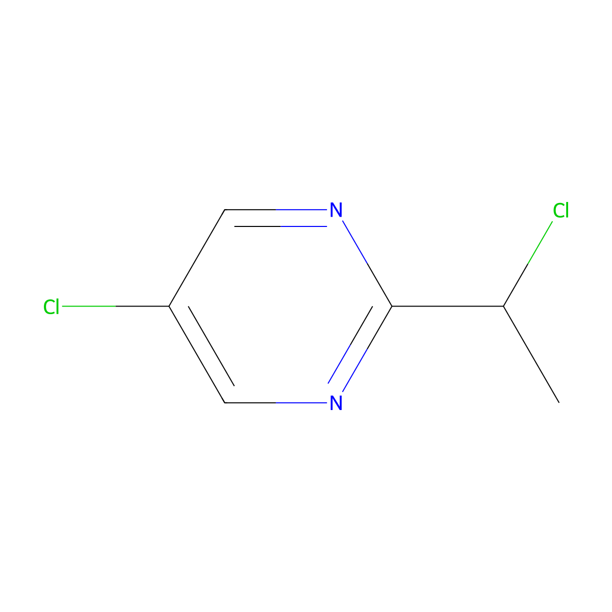 5-Chloro-2-(1-chloroethyl)pyrimidine molecular structure, CAS 2025432-32-8