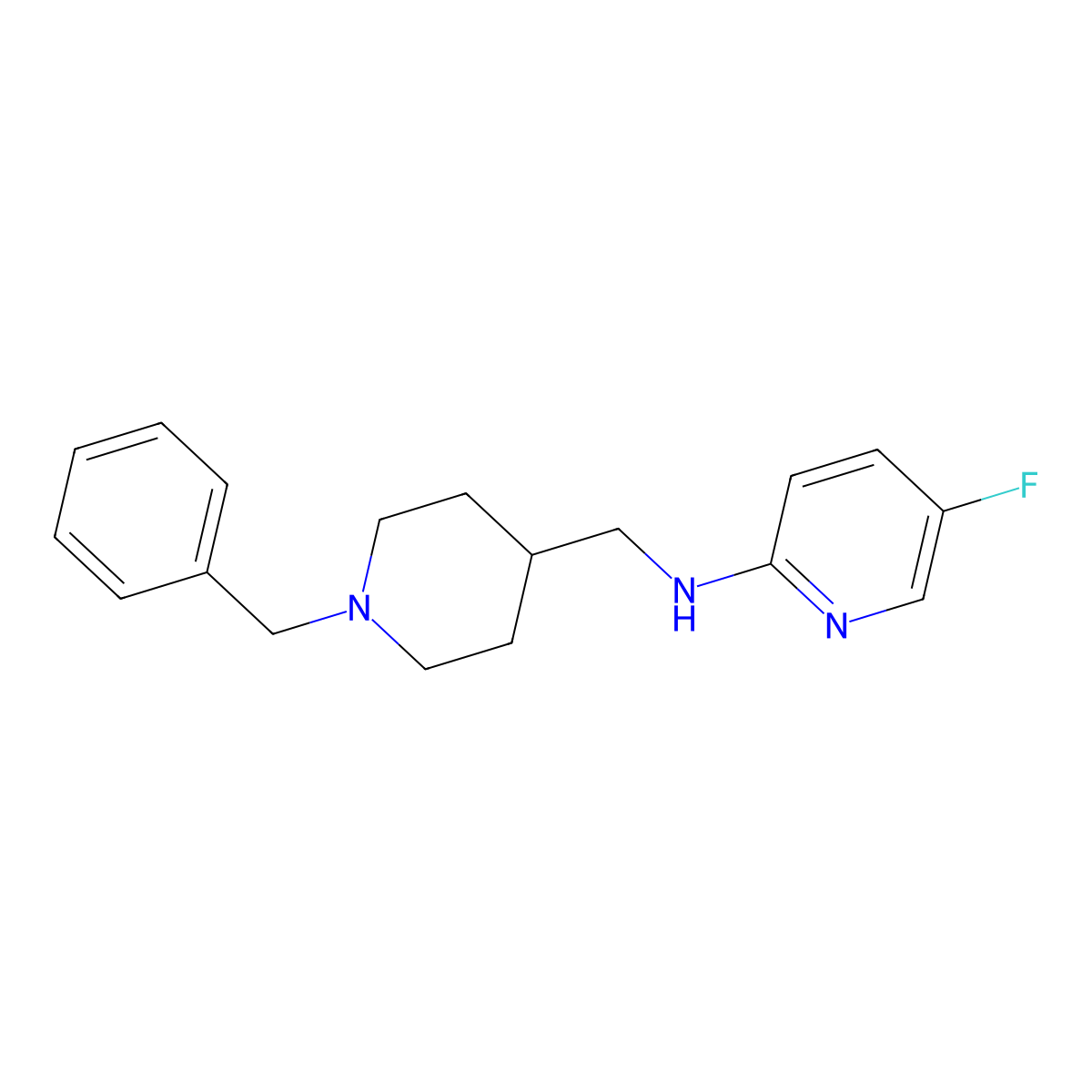 N-((1-Benzylpiperidin-4-yl)methyl)-5-fluoropyridin-2-amine molecular structure, CAS 2025481-53-0