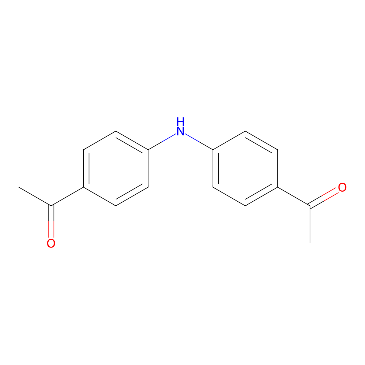 1,1'-(Azanediylbis(4,1-phenylene))diethanone molecular structure, CAS 20255-76-9