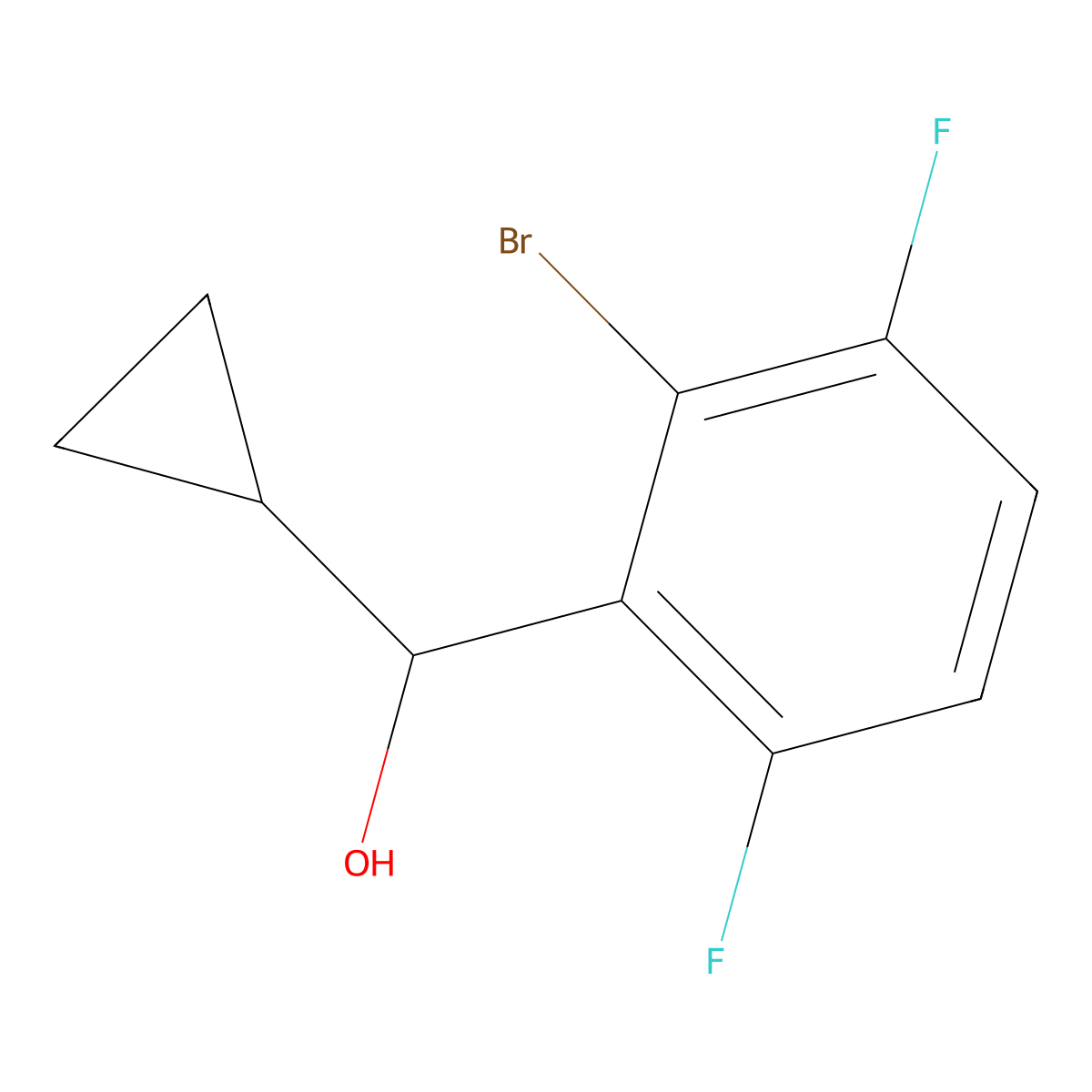 2-Bromo-alpha-cyclopropyl-3,6-difluorobenZenemethanol molecular structure, CAS 2025545-71-3