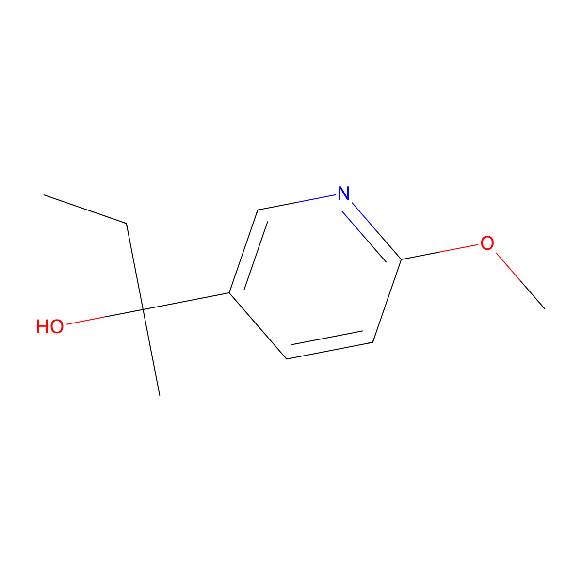alpha-Ethyl-6-methoxy-alpha-methyl-3-pyridinemethanol molecular structure, CAS 2025586-99-4